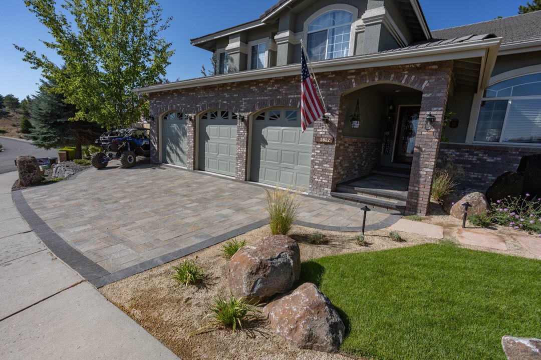Paver driveway and steps,