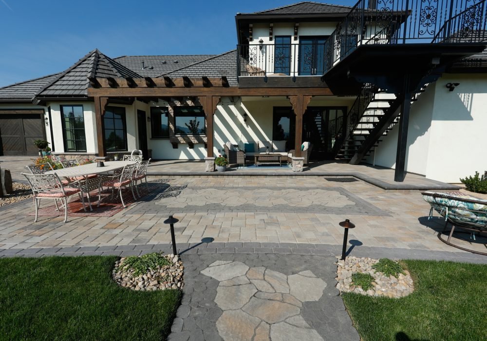 Paver patio and walkway with Arbel pavers Landscaping reno nevada tahoe california