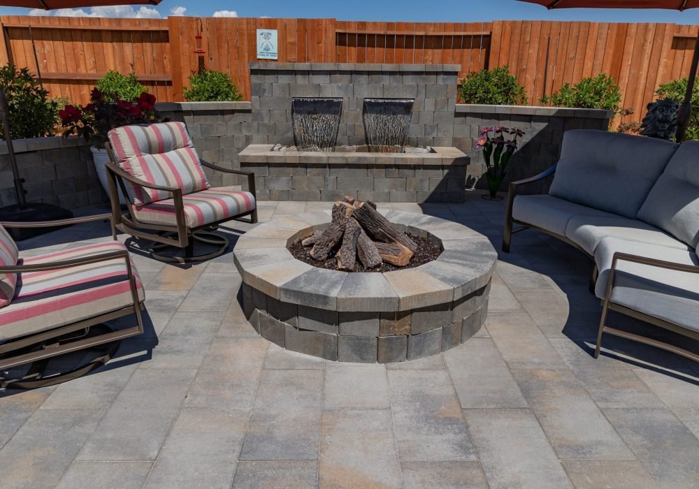Outdoor, landscaping,firepit,water feature,