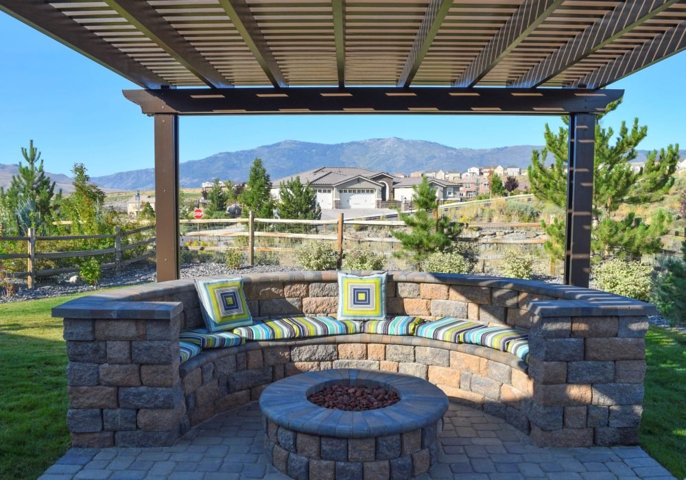 Outfoor living, fireplace, Reno Nevada Tahoe Landscaping