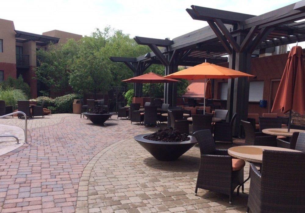 Commercial landscaping paver patio with outdoor seating area Reno, Nevada, Tahoe, Californi,a Gail Willey Landscaping