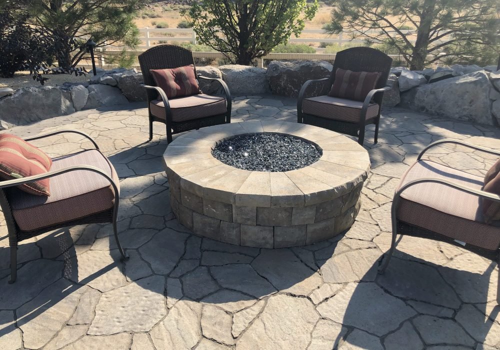 Outfoor living, fireplace, Reno Nevada Tahoe Landscaping