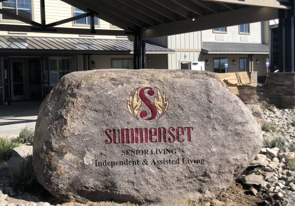 Cored and engraved Boulders with Name or address Landscaping reno nevada