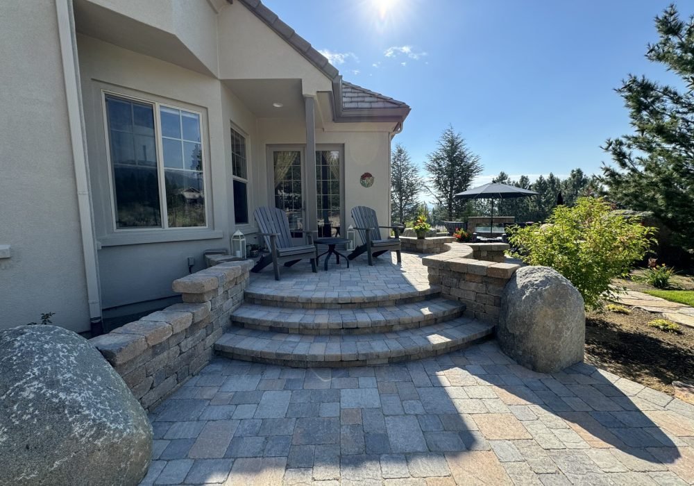 Paver, steps, seat wall, reno, Tahoe, landscaping