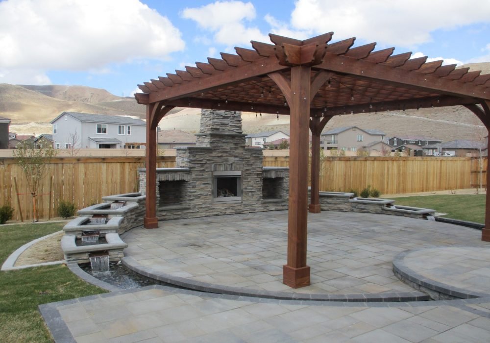 Outfoor living, fireplace, Reno Nevada Tahoe Landscaping