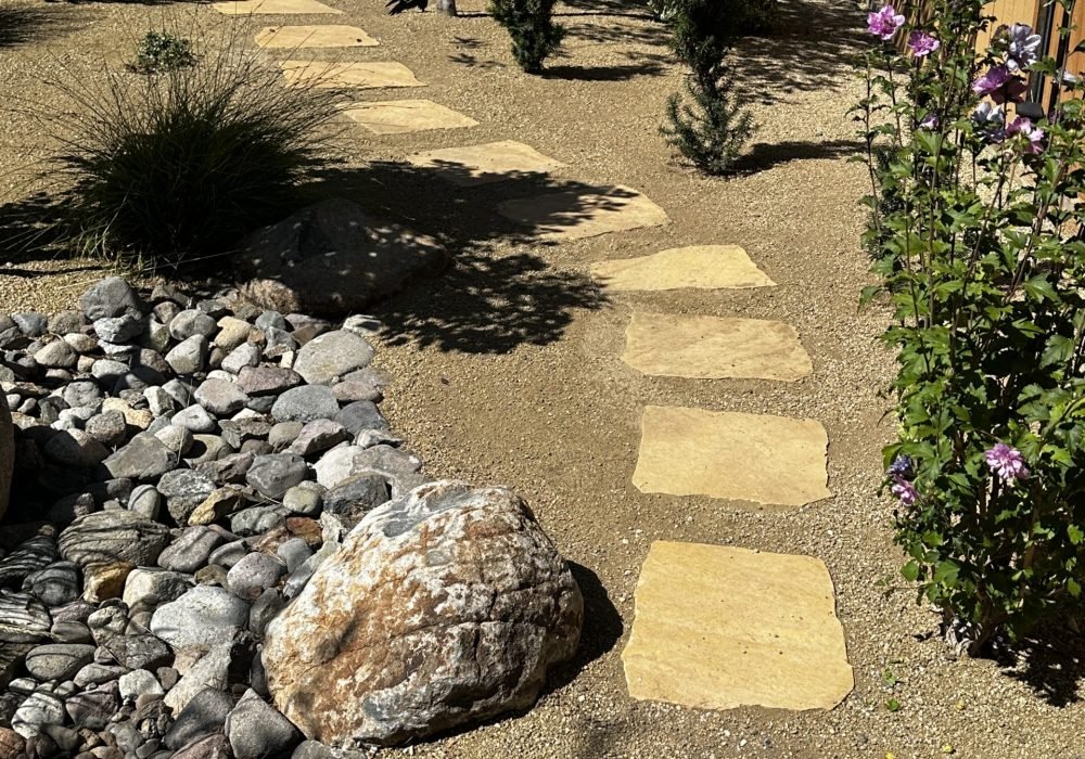 ,sandstone walkway Xeriscaping landscaping reno nevada tahoe california