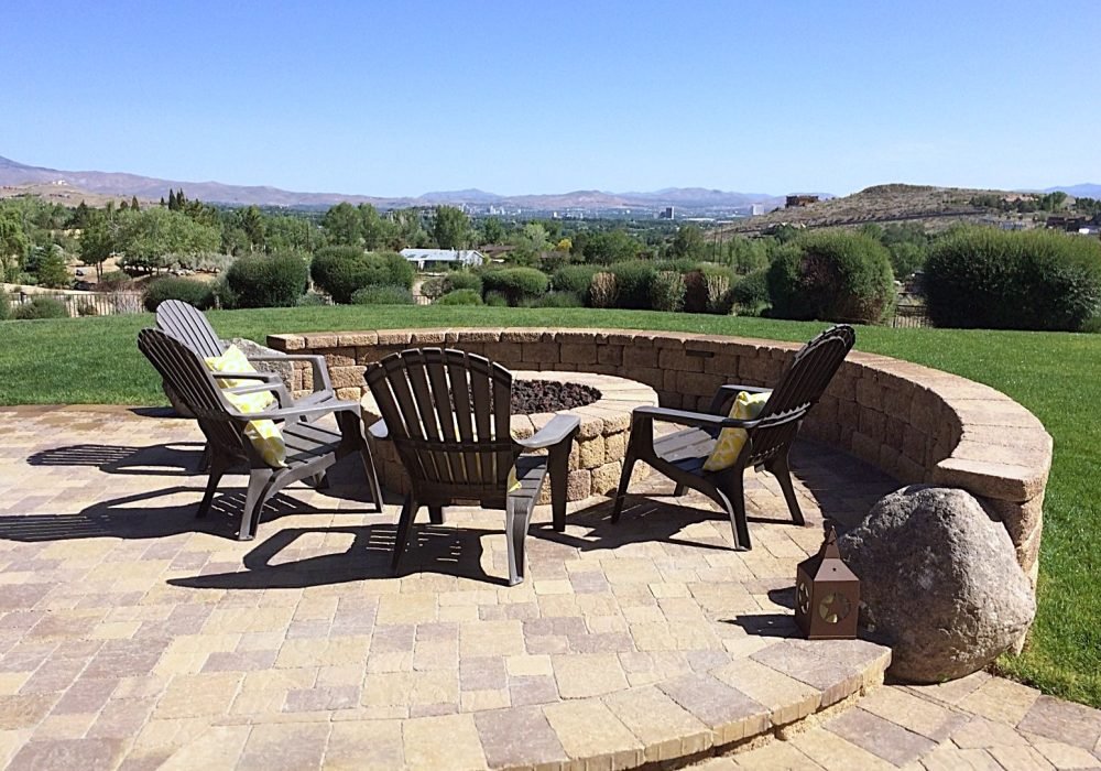 Outfoor living, fireplace, Reno Nevada Tahoe Landscaping